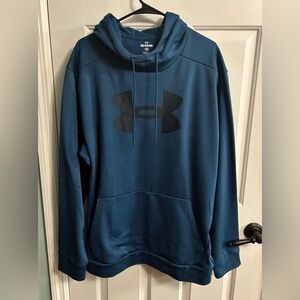 Under Armour Men's Teal Pullover Hoodie with Black Logo